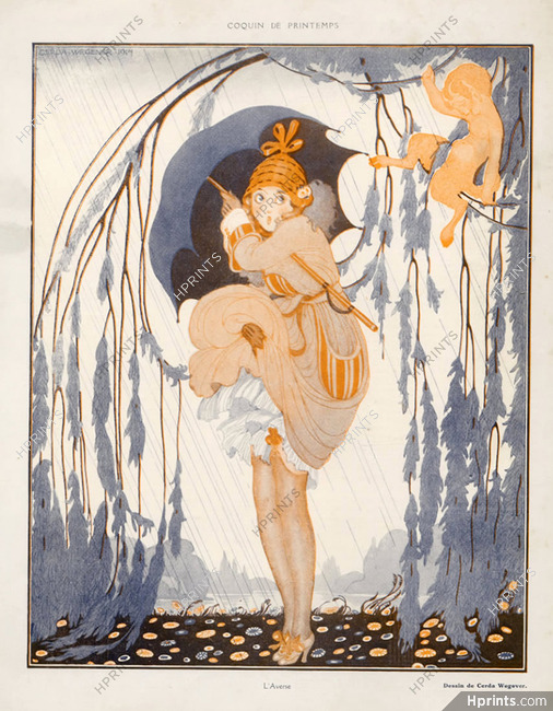 Gerda Wegener 1917 The Shower. Risqué Spring