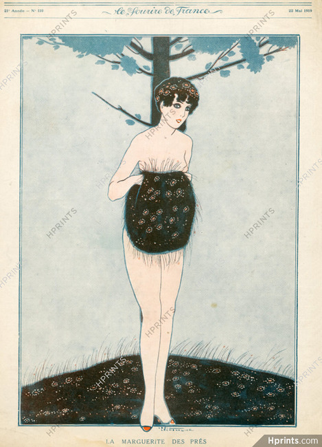 Leo Lechevallier 1919 "La Marguerite des Prés", Muff, Nude