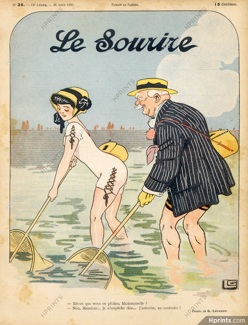 Georges Léonnec 1909 Bathing Beauty, Swimwear