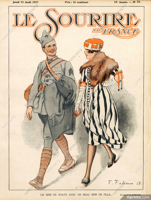 Fabien Fabiano 1917 Elegant Parisienne, Soldier