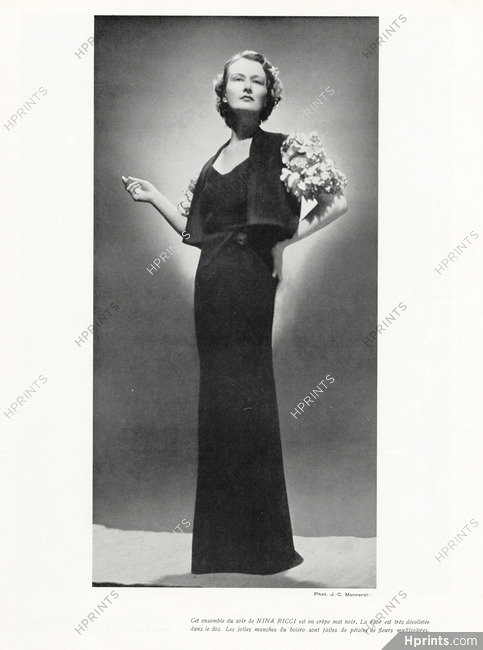 Nina Ricci (Couture) 1936 Photo J-C. Monneret