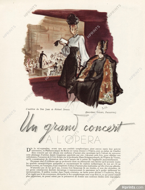 André Delfau 1943 Un grand concert à l'Opéra, Bruyère, Robert Piguet