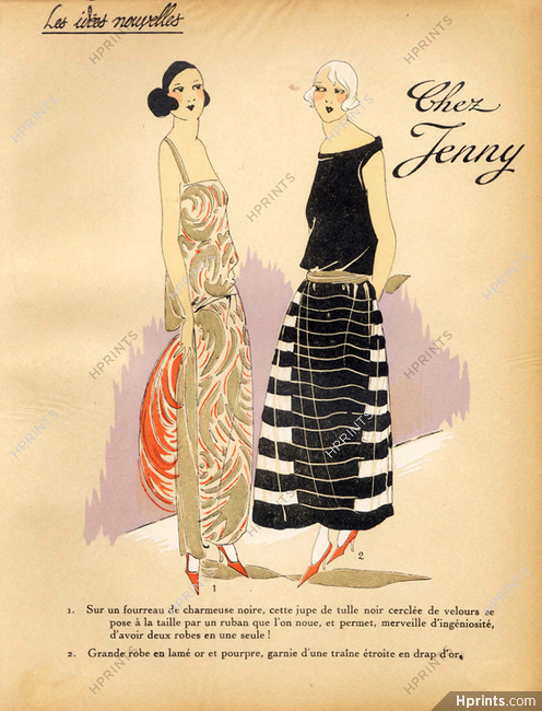 JENNY 1923 ''Les Idées Nouvelles de la Mode'' Fashion Art Deco Pochoir ''Tres Parisien''