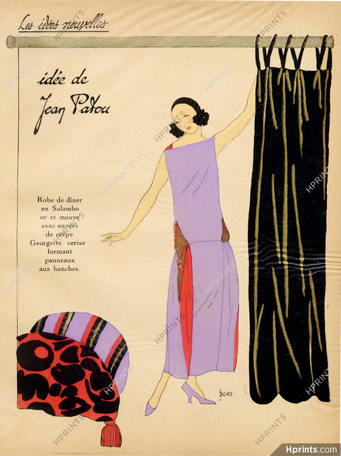 JEAN PATOU 1923 ''Les Idées Nouvelles de la Mode'' Fashion Art Deco Pochoir ''Tres Parisien"