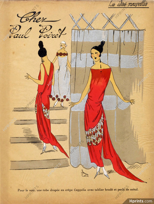 PAUL POIRET 1923 ''Les Idées Nouvelles de la Mode'' Fashion Art Deco Pochoir "Tres Parisien"