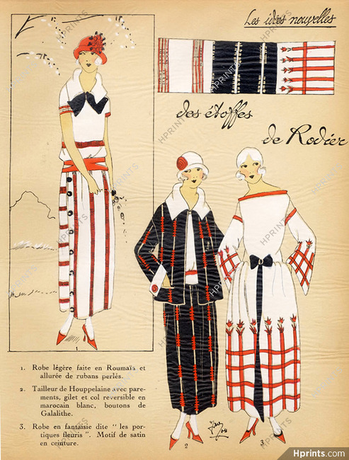 RODIER 1923 ''Les Idées Nouvelles de la Mode'' Fashion Art Deco Pochoir "Tres Parisien"