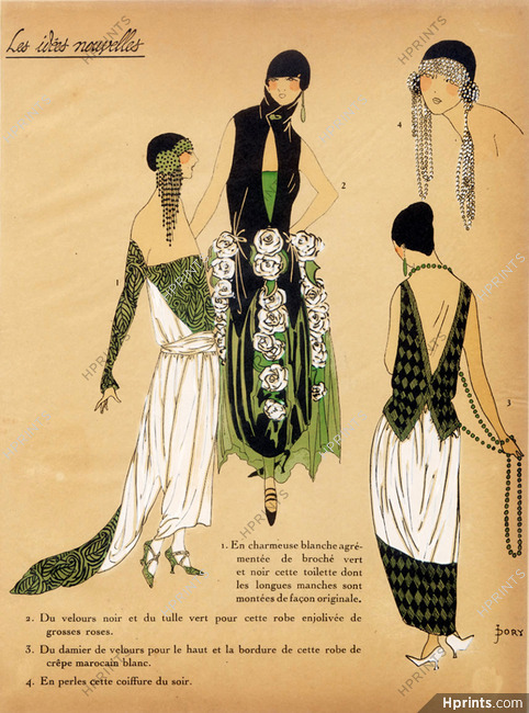 1923 ''Les Idees Nouvelles de la Mode'' Fashion Art Deco Pochoir "Tres Parisien"