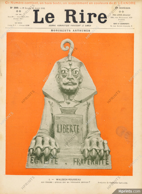 Guillaume Laplagne 1902 Waldeck-Rousseau, Caricature, Sphinx