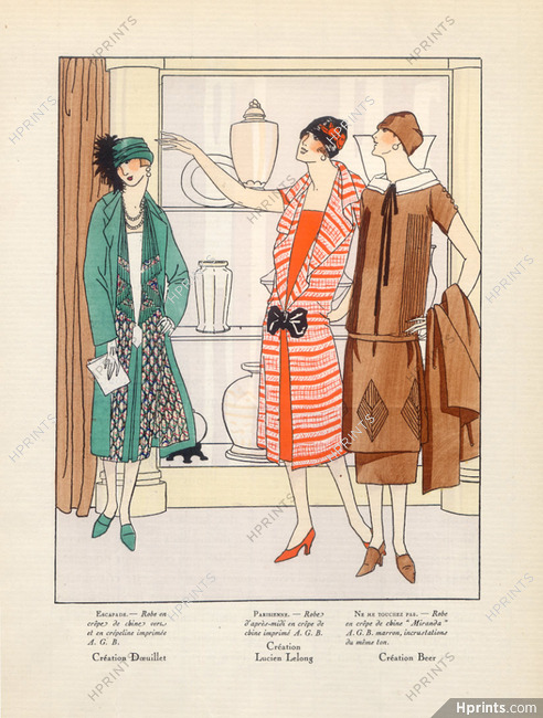 Lucien Lelong (Couture) 1925 AGB (Art Goût Beauté), Martial et Armand, Doeuillet, pochoir