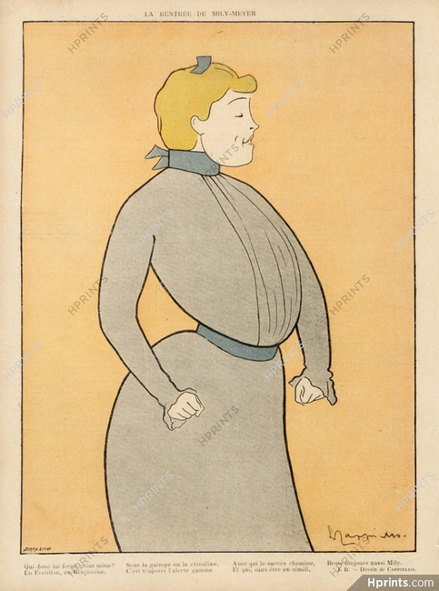 Leonetto Cappiello 1902 "La rentrée de Mily-Meyer" caricature