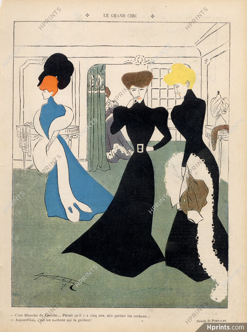 Portalez 1907 "Le Grand Chic", Fashion Illustration, Evening Dress