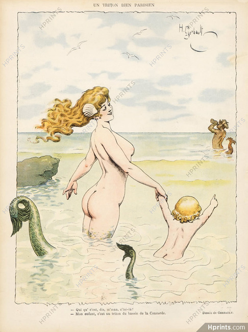 Henry Gerbault 1903 Mermaid Triton Mythology