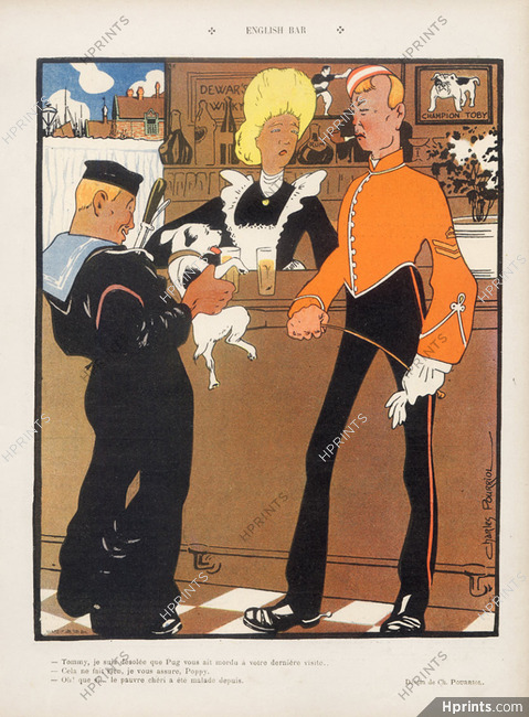 Charles Pourriol 1906 "English Bar", Tommy (British soldier) & Poppy (sailor)
