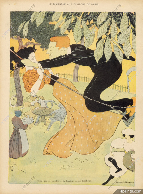 Auguste Roubille 1897 "Un dimanche aux environs de Paris" Balançoire, swing
