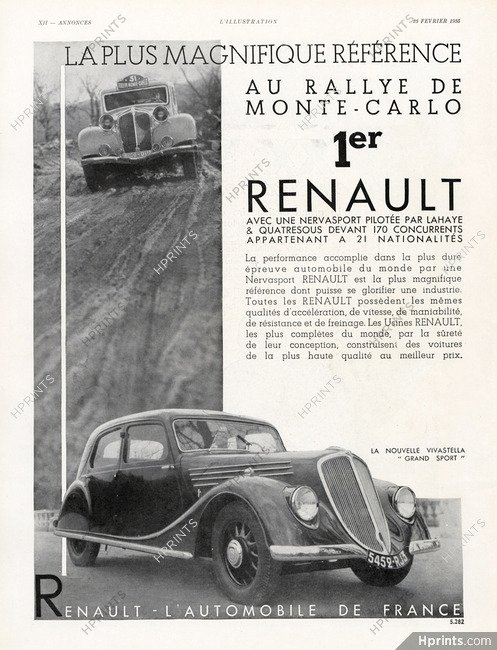 Renault 1935 Rallye de Monte Carlo, Vivastella