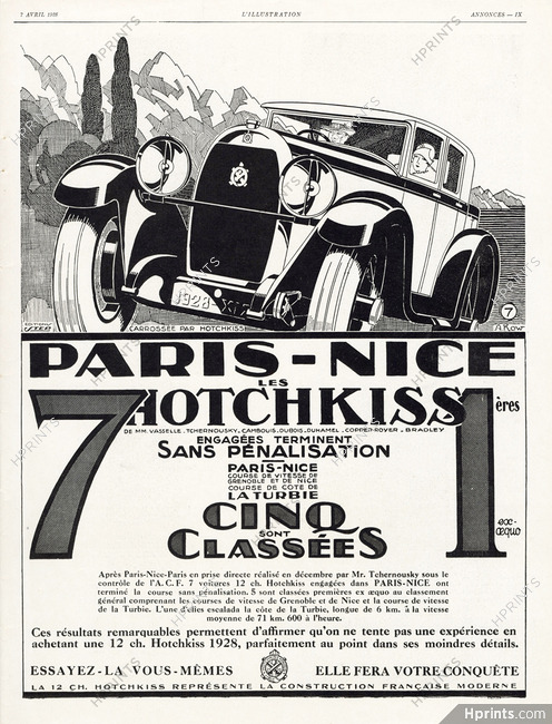 Hotchkiss 1928 Paris-Nice, Kow