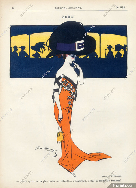 Portalez 1909 "Souci" Courtisane, Elegant Parisienne