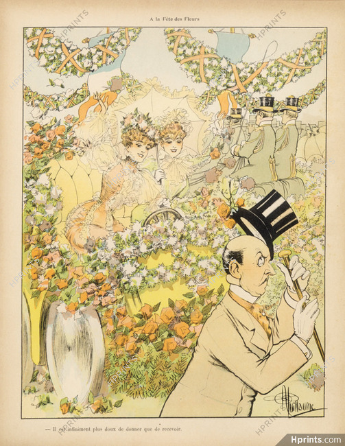 Albert Guillaume 1902 "A la fête des fleurs" The Flowers Festival, Parade