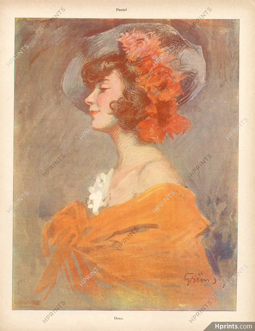 Jules Alexandre Grün 1902 "Pastel" Dora portrait