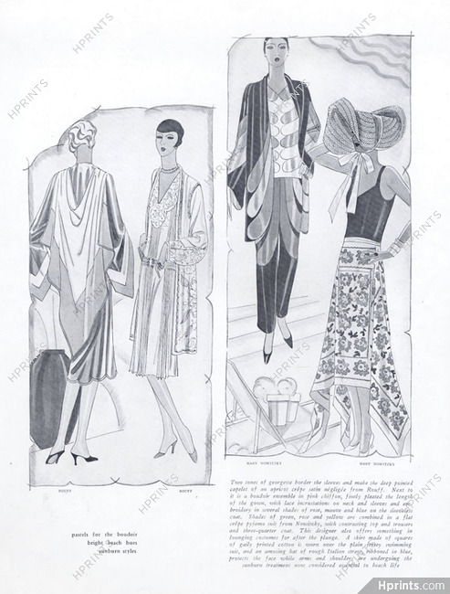 Maggy Rouff & Marie Nowitzky 1929 negligee, Pajamas