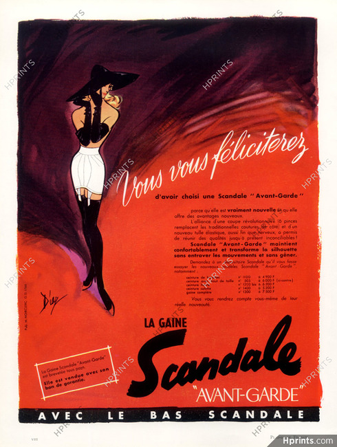 Scandale (Lingerie) 1956 Girdle Avant-Garde Pin-up Diaz