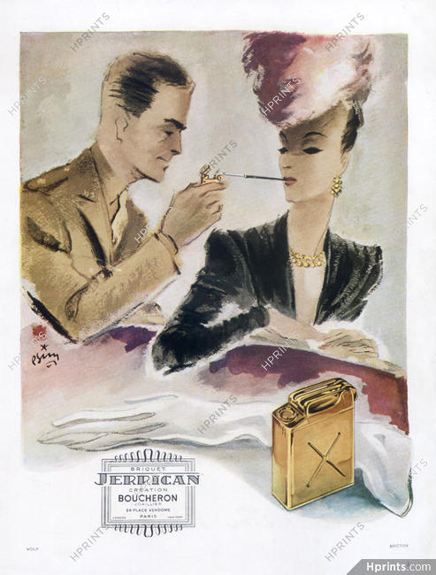 Boucheron (Lighters) 1945 Jerrican Lighter, Cigarette Holder, Pierre Simon