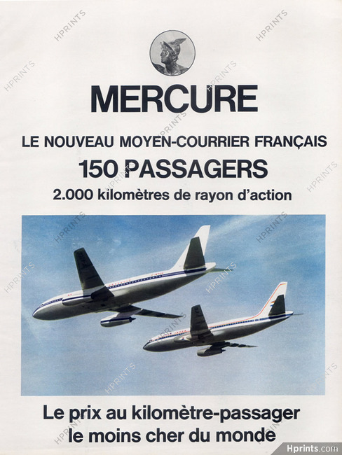 Air Inter (Airline) 1972 Mercure Airplane, Marcel Dassault