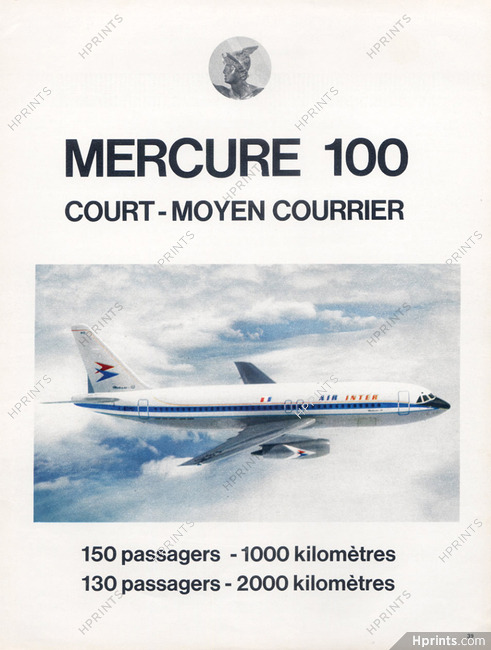 Air Inter (Airline) 1973 Mercure Airplane, Marcel Dassault