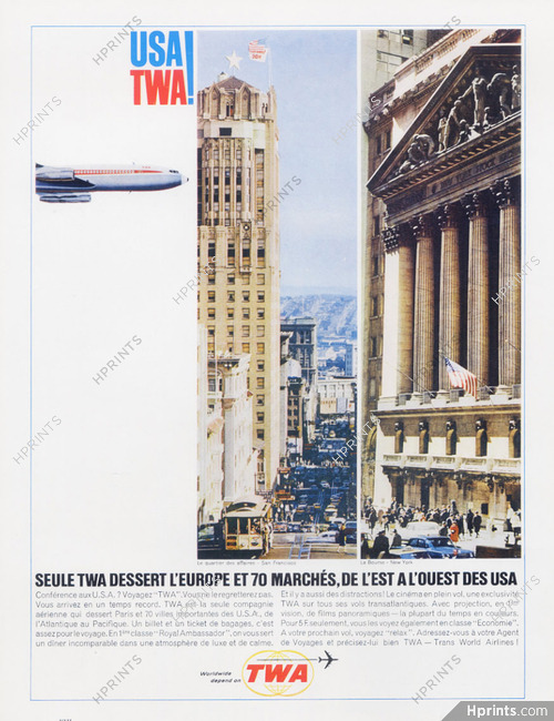TWA (Airlines) 1965 San Francisco, New York