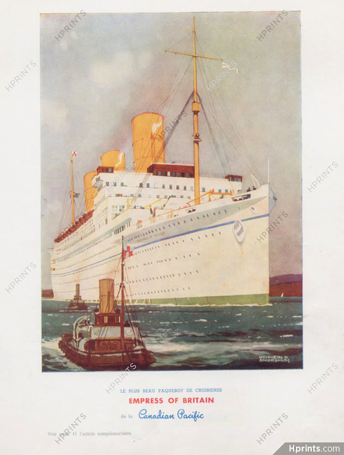 Canadian Pacific (Ship Company) 1937 "Empress of Britain" Kenneth Shoesmith