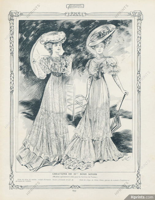 Boué Soeurs (Couture) 1906 Fashion Illustration — Clipping