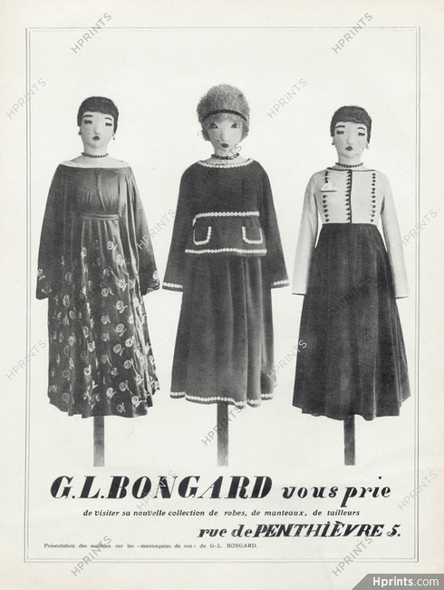 Germaine Bongard (Couture) 1916 Paul Poiret, Nicole Groult, "Mannequins de son"