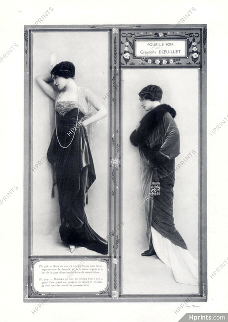 Doeuillet (Couture) 1912 Photo Talbot, evening gown, Coat