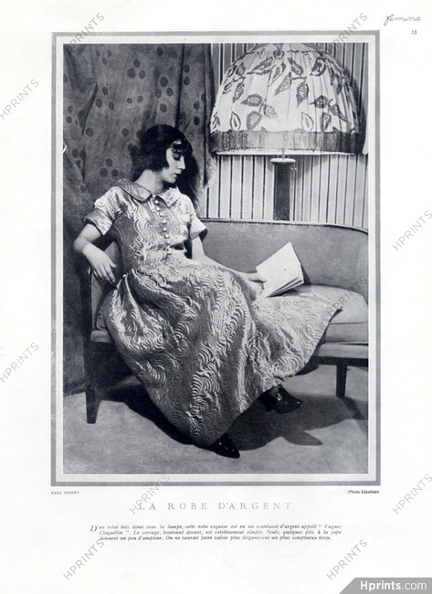 Paul Poiret (Couture) 1922 "La Robe d'Argent", Photo Boris Lipnitzki