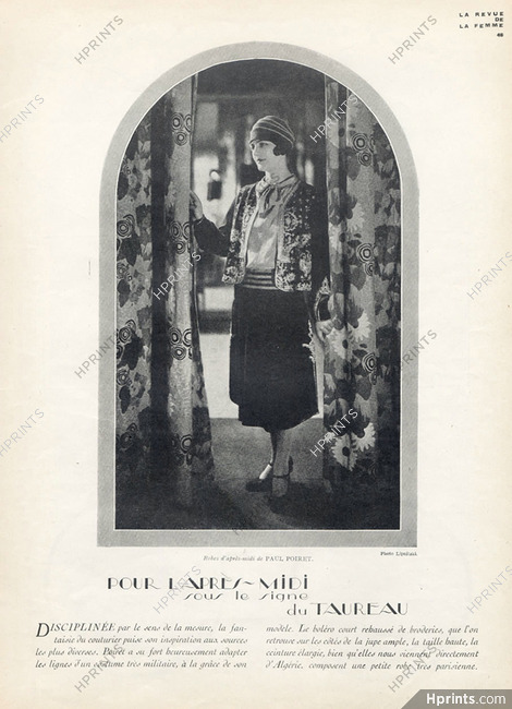 Paul Poiret (Couture) 1927 Afternoon dress, Photo Boris Lipnitzki
