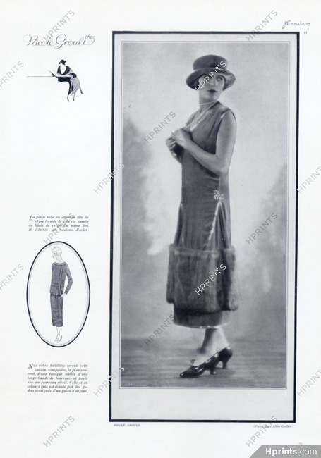 Nicole Groult (Couture) 1924 Velvet Dress and Fur, Photo Laure Albin Guillot