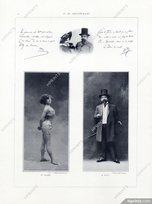Grunwaldt 1904 portraits & autographs, Mlle Polaire & Willy, Photo Paul Berger