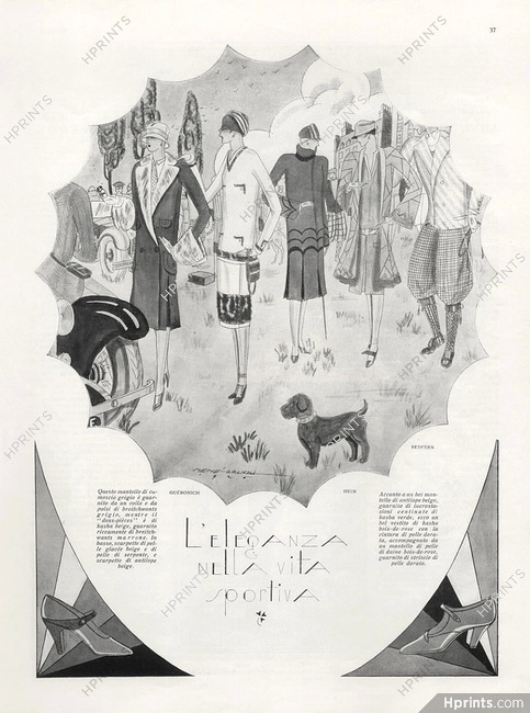 Redfern, Jacques Heim, Guéronich, 1926 René Gruau, Sport Fashion