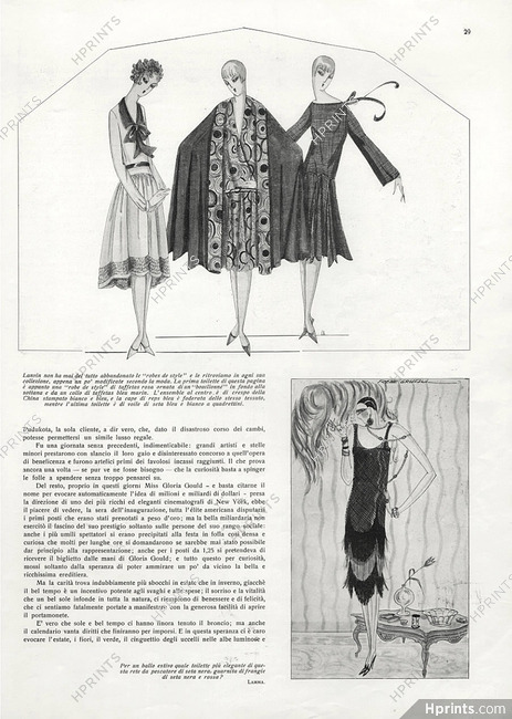 Jeanne Lanvin 1926 René Gruau, Fashion Illustration, Evening Dress