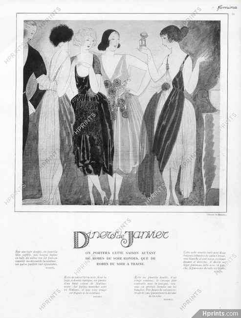 Benito 1919 Premet, Worth, Diner Dresses