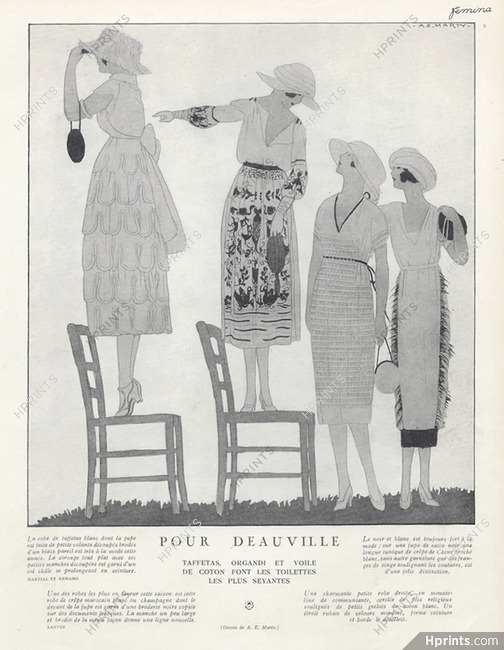 André Edouard Marty 1919 "Pour Deauville" Martial et Armand, Jeanne Lanvin