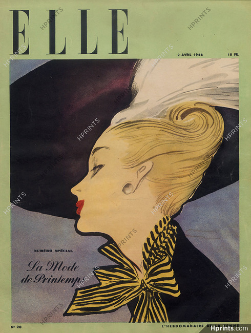 René Gruau 1946 Elle Cover