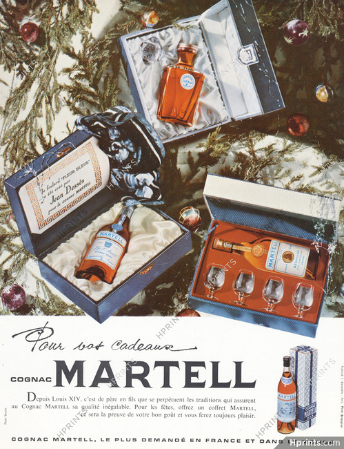 Martell (Brandy, Cognac) 1962 Foulard "Fleur Bleue" by Jean Dessès