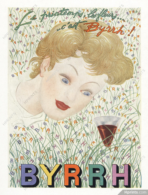 Byrrh 1952 Le Printemps, Les Fleurs, c'est Byrrh... Georges Lepape