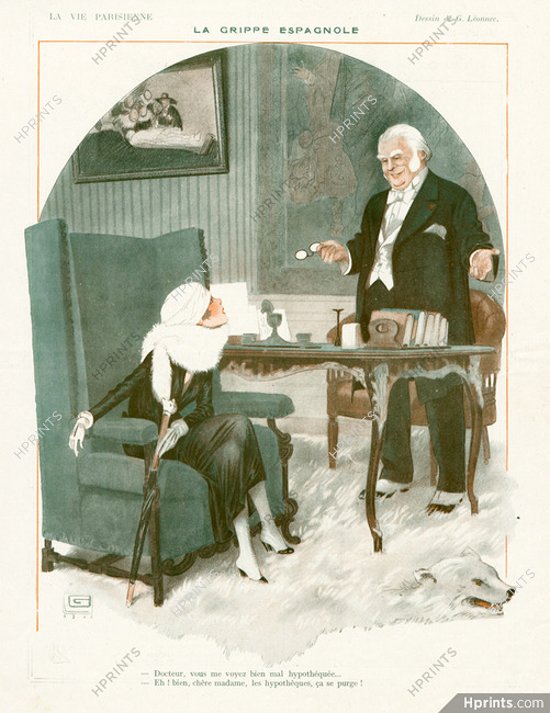 Léonnec 1918 "La Grippe Espagnole" At the Doctor