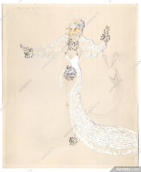 Freddy Wittop 1930s, "Rumba", American dancer, Original costume design, gouache
