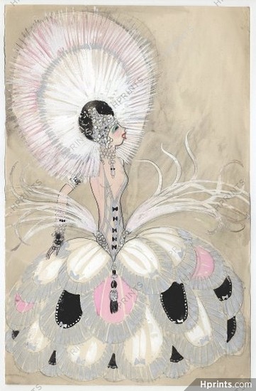 Mistinguett 1930s, original costume design, gouache, Pol Rab ?, (not signed)