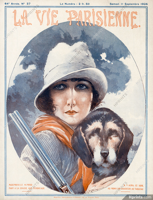 Millière 1926 Mlle Nemrod, Huntress, La Vie Parisienne