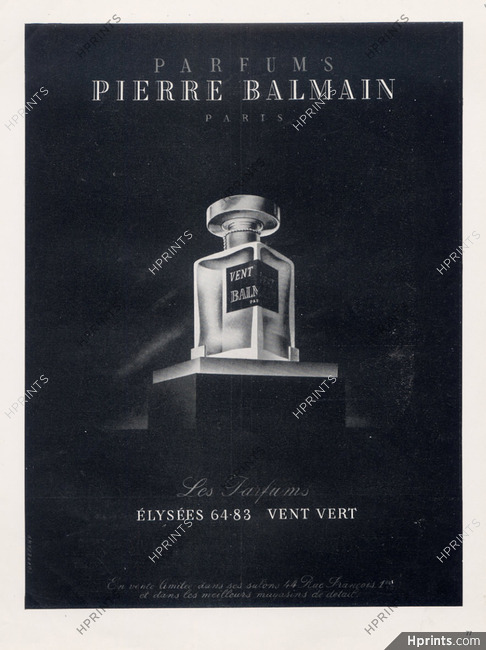 Pierre Balmain (Perfumes) 1948 Vent Vert, Torresany