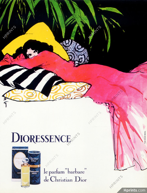 Christian Dior (Perfumes) 1980 Dioressence René Gruau